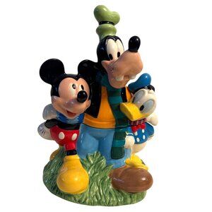 Disney Mickey Friends Cookie Jar Goofy Donald Pluto Ceramic Vintage 3D 360